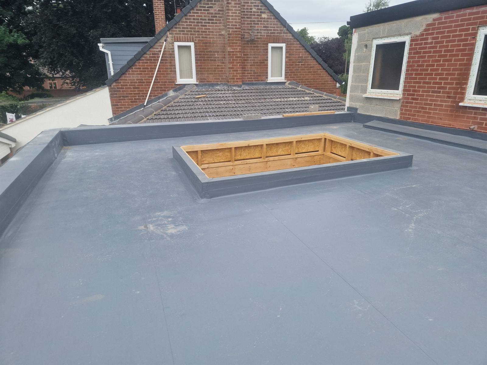 Skylight kerb formed in single-ply, Sprotbrough